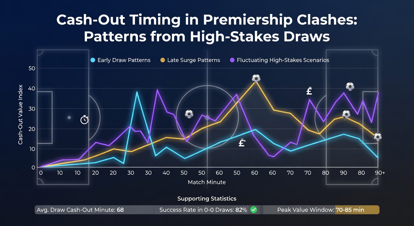 Graph showing cash-out value fluctuations during a Premier League draw-heavy match, highlighting peak timing opportunities