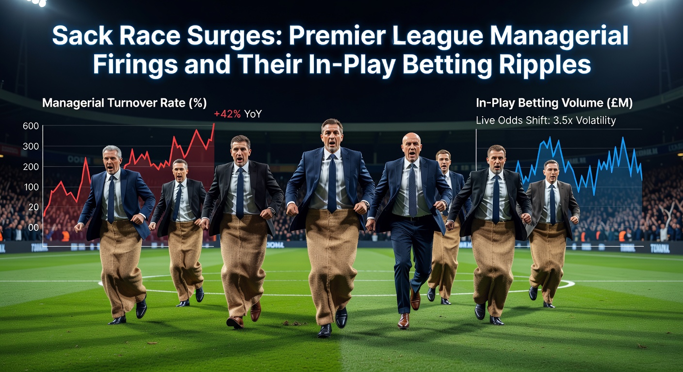 Premier League managers on the touchline during a tense match, with betting odds overlay highlighting in-play shifts