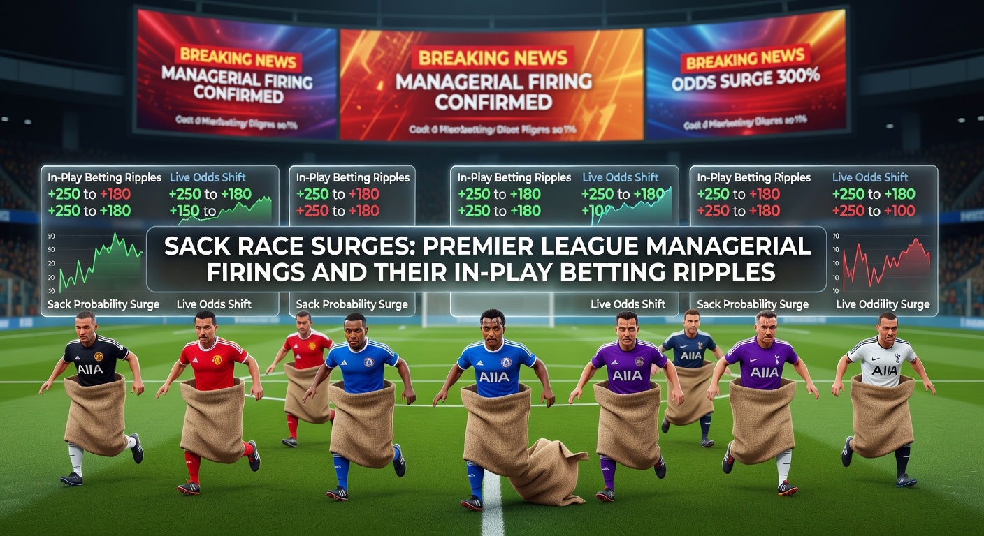 Graph showing spikes in Premier League sack race betting odds alongside in-play match fluctuations