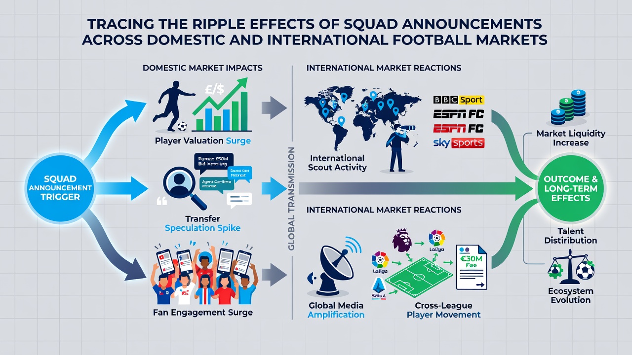 Global football transfer market visualization showing interconnected leagues and player movements